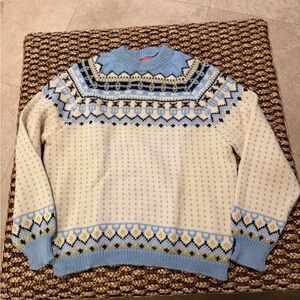 Vtg Viking Knit 100% pure wool Fair Isle sweater, handknitted in Norway (M5)